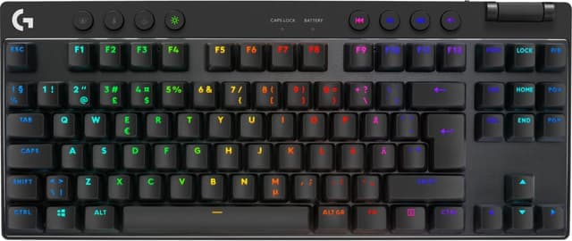 Logitech G PRO X TKL Lightspeed Linear trådlöst tangentbord (svart) - Nyskick - i originalförpackning