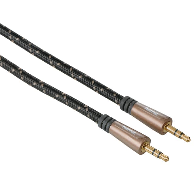 Hama 3.5 mm AUX-ljudkabel (Pro/guldpläterad/5 m) - Nyskick - i originalförpackning