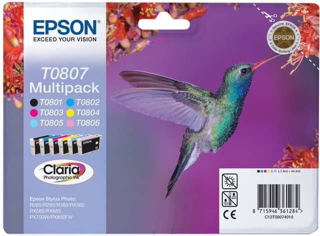 Epson Bläckpatroner Multipack T0807 Claria - Nyskick - i originalförpackning