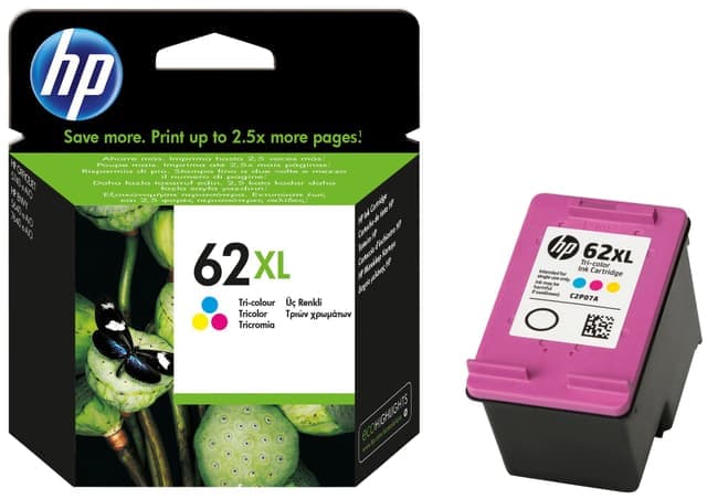 HP Bläckpatroner 62 XL Cyan Magenta Gul - Nyskick - i originalförpackning