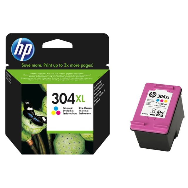 HP bläckpatron 304XL Cyan Magenta Gul - Nyskick - i originalförpackning