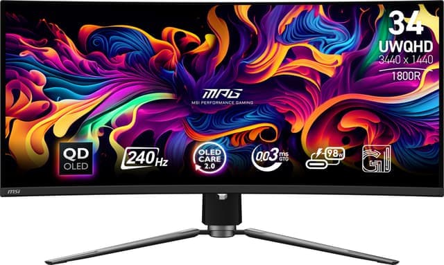 MSI MPG 341CQPX 34" QHD/QDOLED/240Hz/0,03ms bildskärm gaming - Nyskick - i originalförpackning
