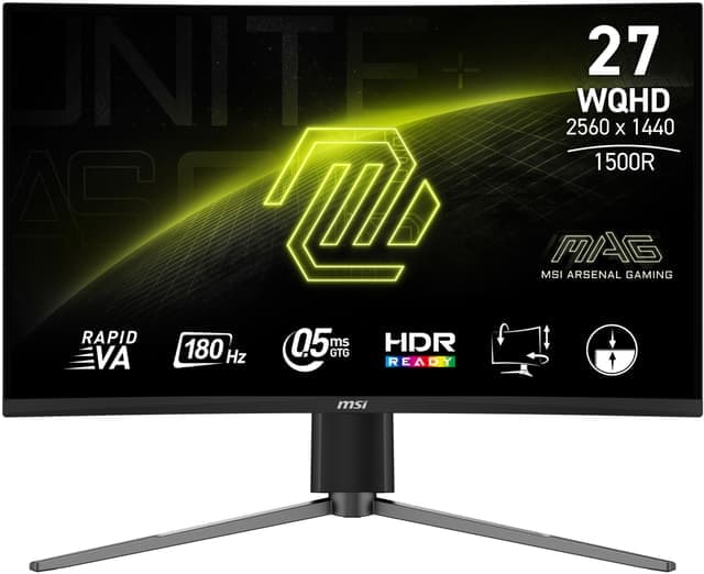 MSI MAG 27CQ6PF 27/QHD/VA/180Hz/0,5ms/HAS - Nyskick - i originalförpackning