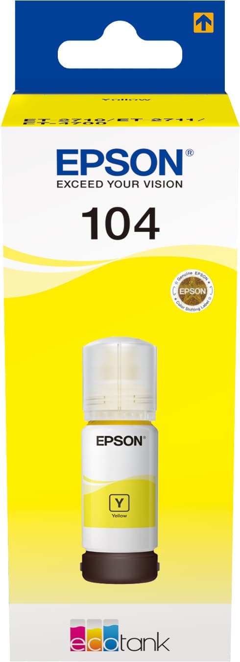 Epson 104 EcoTank bläckflaska gul - Nyskick - originalförpackning saknas