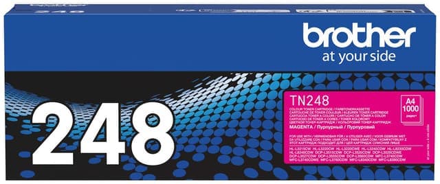 Brother TN248M magenta tonerkasett - Använt skick – Synliga skador, fullt funktionell