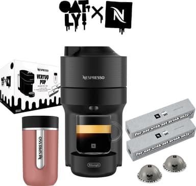 Nespresso Vertuo Pop x Oatly värdepaket av DeLonghi (svart) - Nyskick - i originalförpackning