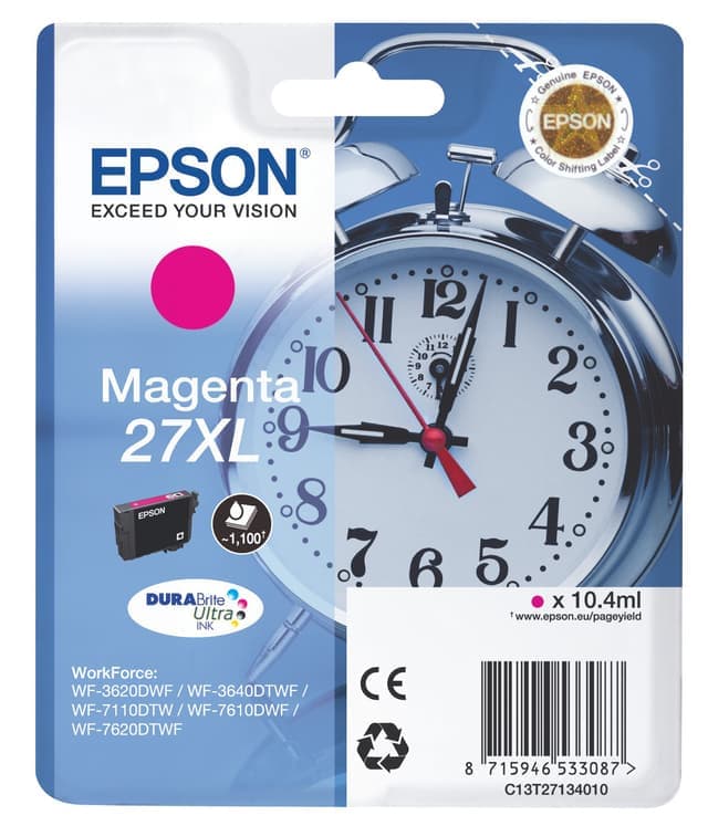 Epson Bläckpatron DuraBrite Ultra 27XL Magenta - Nyskick - originalförpackning saknas