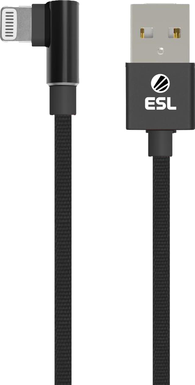 ESL USB till Lightning gamingkabel 2 m (svart) - Bra skick – Mindre spår av användning