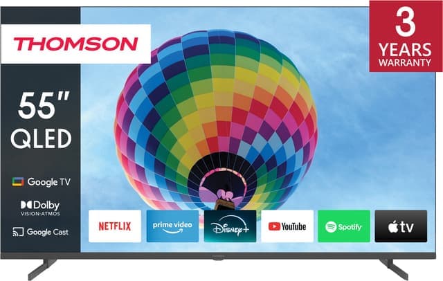 Thomson Google 55" QG4S14 4K QLED smart TV (2024/sidofötter) - Nyskick - i originalförpackning