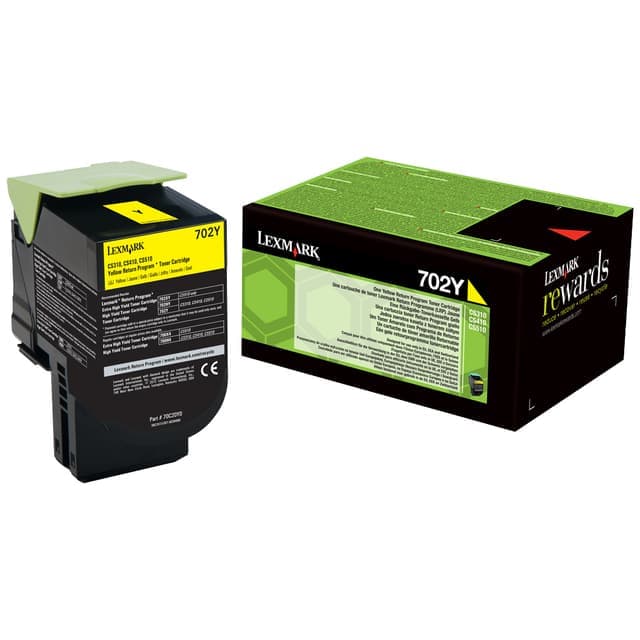 Lexmark tonerkassett 702Y Gul (return progr) - Nyskick - originalförpackning saknas
