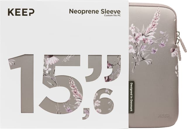 KEEP 15,6" neopren laptopfodral (Portabella Flower) - Använt skick – Synliga skador, fullt funktionell