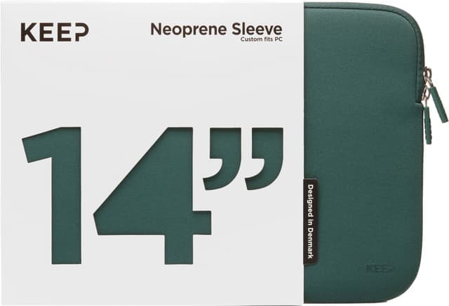 KEEP 14" neopren laptopfodral (Power Green) - Använt skick – Synliga skador, fullt funktionell