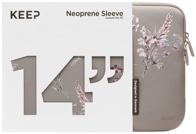 KEEP 14" neopren laptopfodral (Portabella Flower) - Nyskick - i originalförpackning