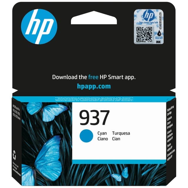 HP 937 bläckpatron (cyan) - Bra skick – Mindre spår av användning