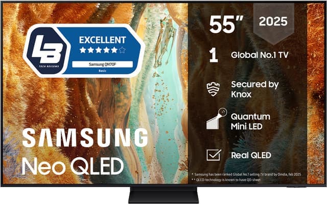 Samsung 55" QN70F Neo QLED 4K Edge MiniLED Smart TV (2025) - Nyskick - i originalförpackning