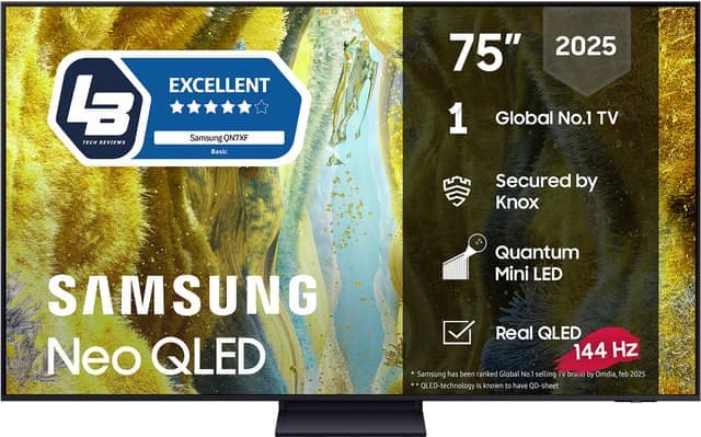 Samsung 75" QN77F Neo QLED 4K Edge MiniLED Smart TV (2025) - Nyskick - i originalförpackning