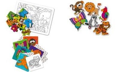 LANDRÉ - COLORIN peindre + jouer "2D Puzzle" , 20 pièces 20 x 140 mm, peindre, faire puzzle contenu: 2 pièces -323000011
