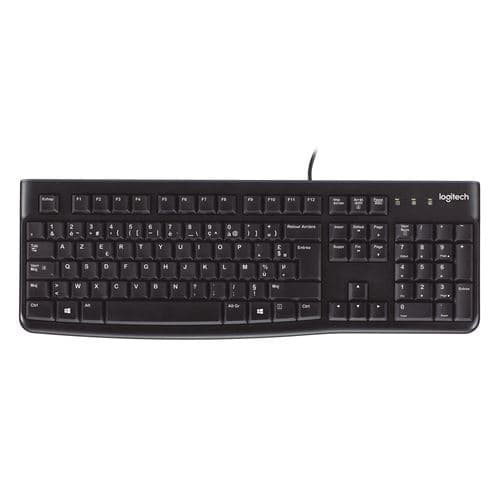 Clavier ergonomique filaire Logitech K120 PC Noir