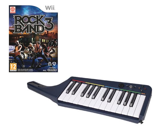 Rock Band 3 + Clavier sans fil Wii Mad Catz