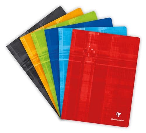Cahier piqué de 96 pages Clairefontaine Seyès 24 x 32 cm Modèle aléatoire