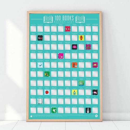 Affiche de grattage de 100 meilleurs livres