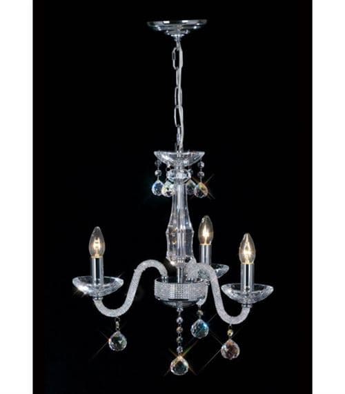Suspension Amora 3 Ampoules chrome poli/cristal