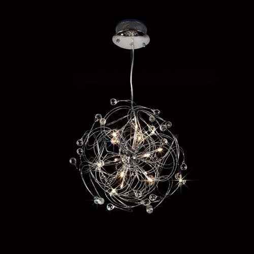 Suspension Messe 12 Ampoules chrome poli/cristal