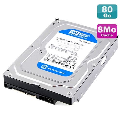 Disque dur 80go sata 3.5' western digital caviar blue wd800aajs-75m0a0 7200rpm 8mo