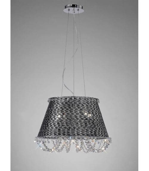 Suspension Lanzo 4 Ampoules chrome noir/cristal