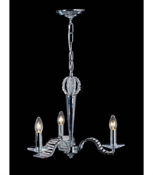 Suspension Niobe 3 Ampoules chrome poli/cristal