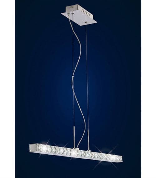 Suspension Galaxy Linear 12W LED 6000K chrome poli/cristal