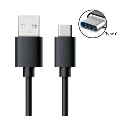 Câble de recharge USB TYPE C pour Huawei P20 (1 mètre, noir)