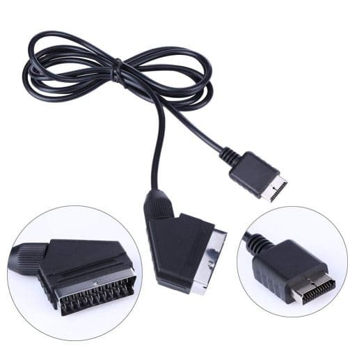 INECK® Câble peritel AV RGB Scart pour Sony Playstation 1, PS2 et PS3 - 2 mètres