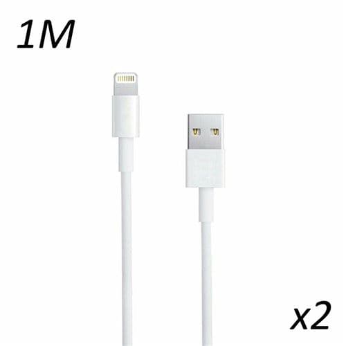 [2 pack] Cable Blanc USB Lightning 1M pour iPhone 6 - 6 plus - 6S - 6S plus - 7 -7 plus - 8 - 8 plus [Toproduits®]