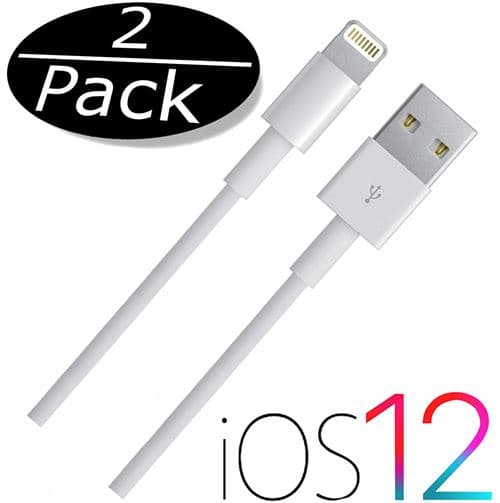 Alpexe® Lot 2 Cables USB Lightning Chargeur COMPATIBLES Apple iPhone 2 Metres