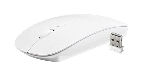 Vshop® souris sans fil, boutons , 2,4 ghz avec nano-récepteur, suivi optique ambidextre, compatible avec pc/mac/portable - blanche