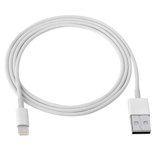 VSHOP® 2M Câble pour Apple iPhone X, 8, 8 Plus, 7, 7 Plus, 6, 6 Plus, 6s, 6s Plus, 5, 5s, 5c, SE, iPad 4, Mini, 2, 3, 4, Air, 2, Pro - Blanc