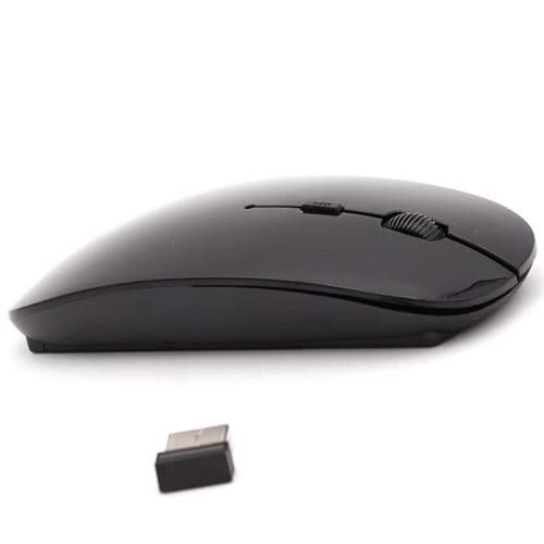 VSHOP® Souris Sans-fil Design rechargeable avec économie d'énergie (Noir)