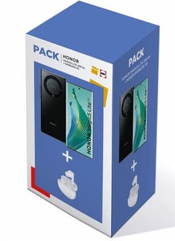 Pack Smartphone Honor Magic5 Lite 6.67" 5G Double nano SIM 256 Go Noir minuit + Ecouteurs intra-auriculaires True Wireless Earbuds X5 avec réduction de bruit Blanc