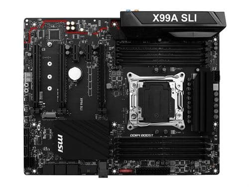 MSI X99A SLI - Carte-mère - ATX - Socket LGA2011-v3 - X99 Chipset - USB 3.1 Gen 1, USB-C Gen2, USB 3.1 Gen 2 - Gigabit LAN - audio HD (8 canaux)