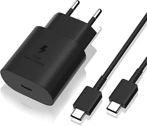 25W USB C Chargeur rapide adaptateur secteur pour Samsung Galaxy S24 A54 A53 A33 A13 S23 S22 S21 Ultra/ S21 Plus/ S21/ S20 FE/ S20 Plus 5G/ S20 Plus/ S20 FE 5G/ S20 5G/ S20/ S10 5G, Samsung Galaxy Z Fold3 5G / Z Fold2 5G / Z Fold2 / W22 5G - Straße Tech ®