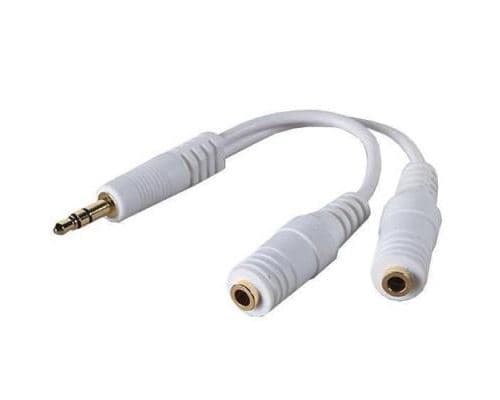 INECK® Adaptateur blanc en Y Jack Audio Prise Jack Audio 3,5 mm à 2 x fiche Jack 3,5 mm