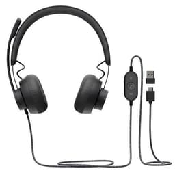Logitech Zone Filaire - Micro-casque - sur-oreille - filaire - USB-C - graphite
