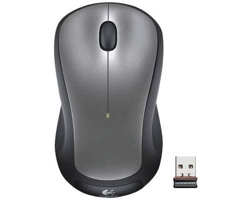 Logitech M310 - Souris - droitiers et gauchers - optique - 3 boutons - sans fil - 2.4 GHz - récepteur sans fil USB - argent