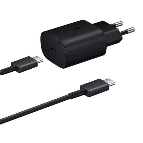 Chargeur Secteur Rapide 25W avec Cable de charge USB-C Type C pour Samsung Galaxy S21 Plus 5G SM-G966B 6.7 - Noir - Visiodirect -