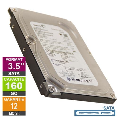 Disque Dur 160Go SATA 3.5 Seagate Barracuda 7200.10 ST3160815AS 7200rpm 8Mo