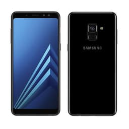 Samsung Galaxy A8 (2018) - 4G smartphone - double SIM - RAM 4 Go / Mémoire interne 32 Go - microSD slot - écran OEL - 5.6" - 2220 x 1080 pixels - rear camera 16 MP - 2x front cameras 16 MP, 8 MP - noir