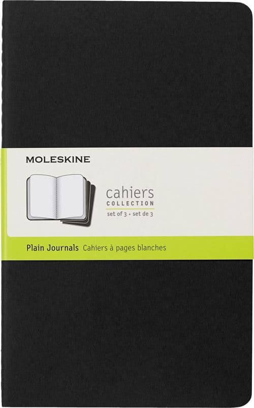 Set de 3 cahiers grand format Moleskine A pages blanches Noir