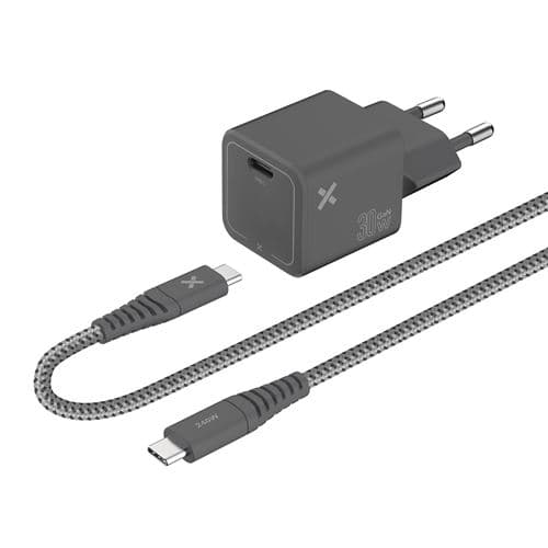 Chargeur secteur Wefix Pro GaN 30 W + câble 1 m USB-C Gris