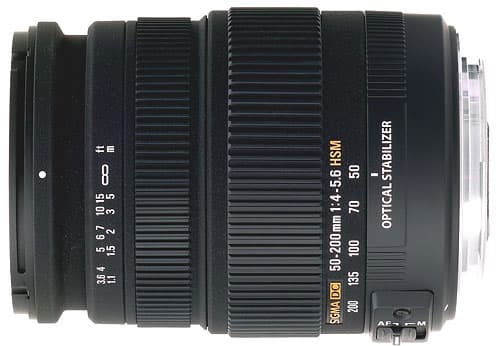Sigma DC OS HSM 50 - 200 mm f/4.0 -5.6; Monture Canon